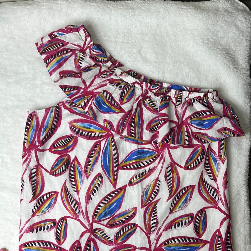 J. Crew NWT-SIZE XL.Multicolor One-Shoulder Top - Picture 3 of 16